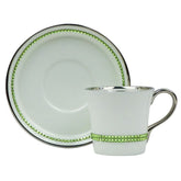 Chain Erinite Espresso Cup & Saucer, Platinum